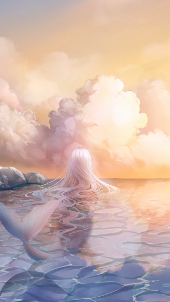 手机壁纸奇迹暖暖美人鱼天使星空天空海洋