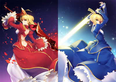 fate extra/ccc/fate grand order 赤saber 尼禄 fate stay night