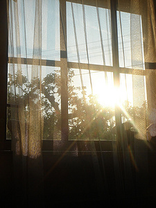打开窗户让阳光进来图片