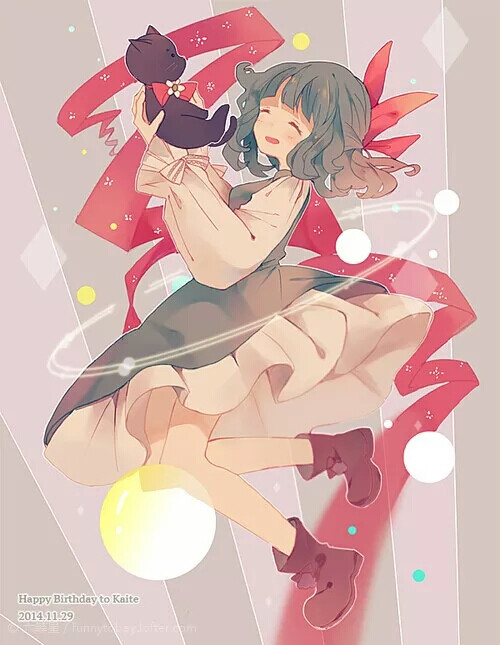 小爱点赞大爱粉我插画动漫古风花花人物