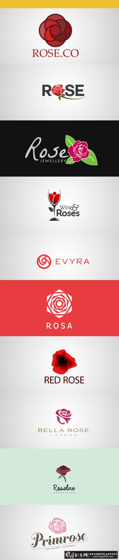 玫瑰花标志设计灵感 玫瑰花标志元素 玫瑰花logo元素 玫瑰花商标