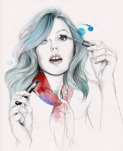 水彩营造出超现实主义和抽象感,从不同角度唤起一个人的解释.