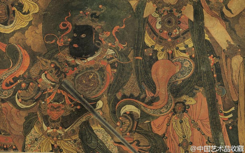 【明 《帝释梵天礼佛护法图》 】壁画,320×140cm×2,北京法海寺
