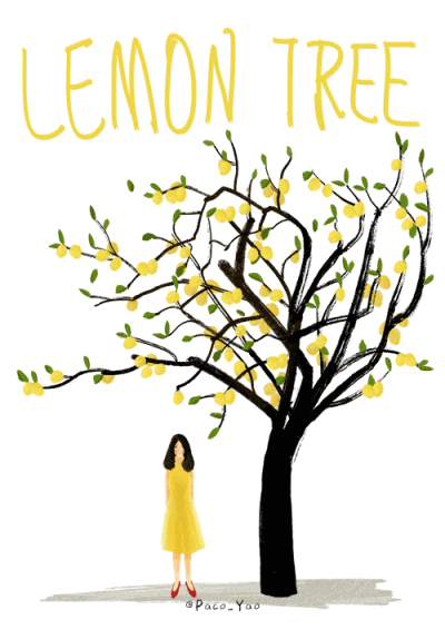 paco_yao 原创插画 禁止商用 gif动图《柠檬树》期待下雨的一棵 lemon