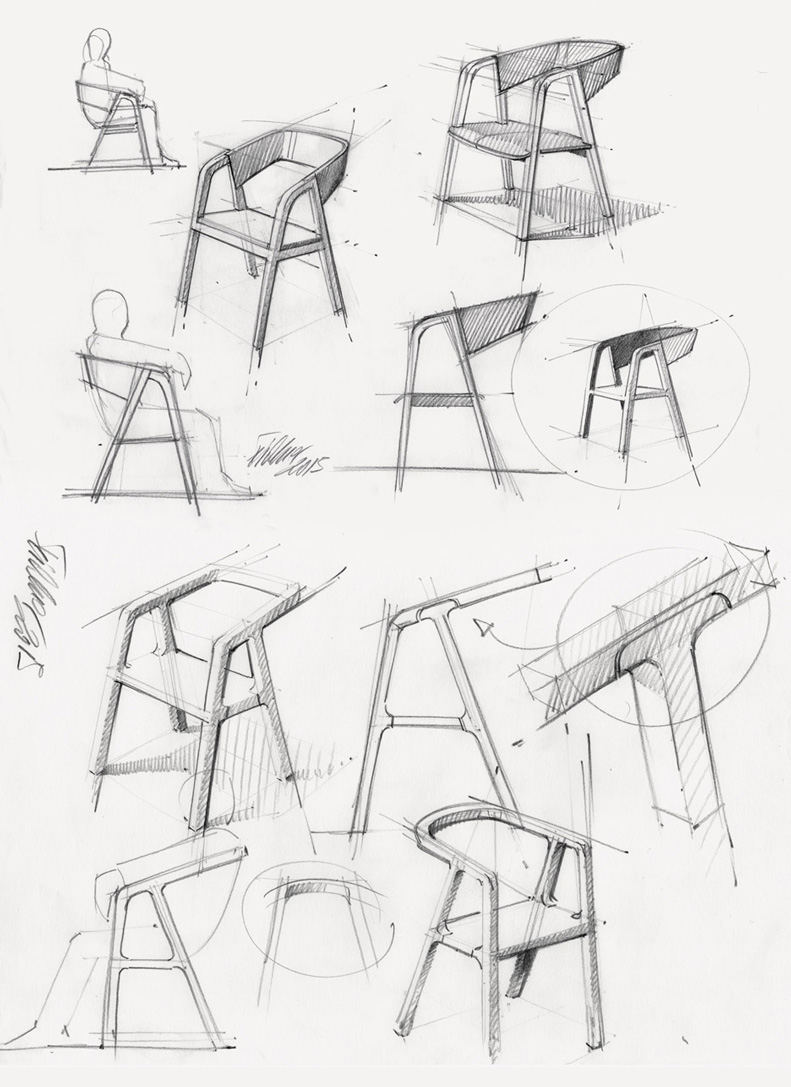 简易小板凳的设计草图图片
