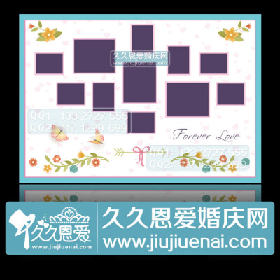 庭院婚礼主题设计 照片展示区 相片墙 迎宾照片背景墙 结婚喷绘背景
