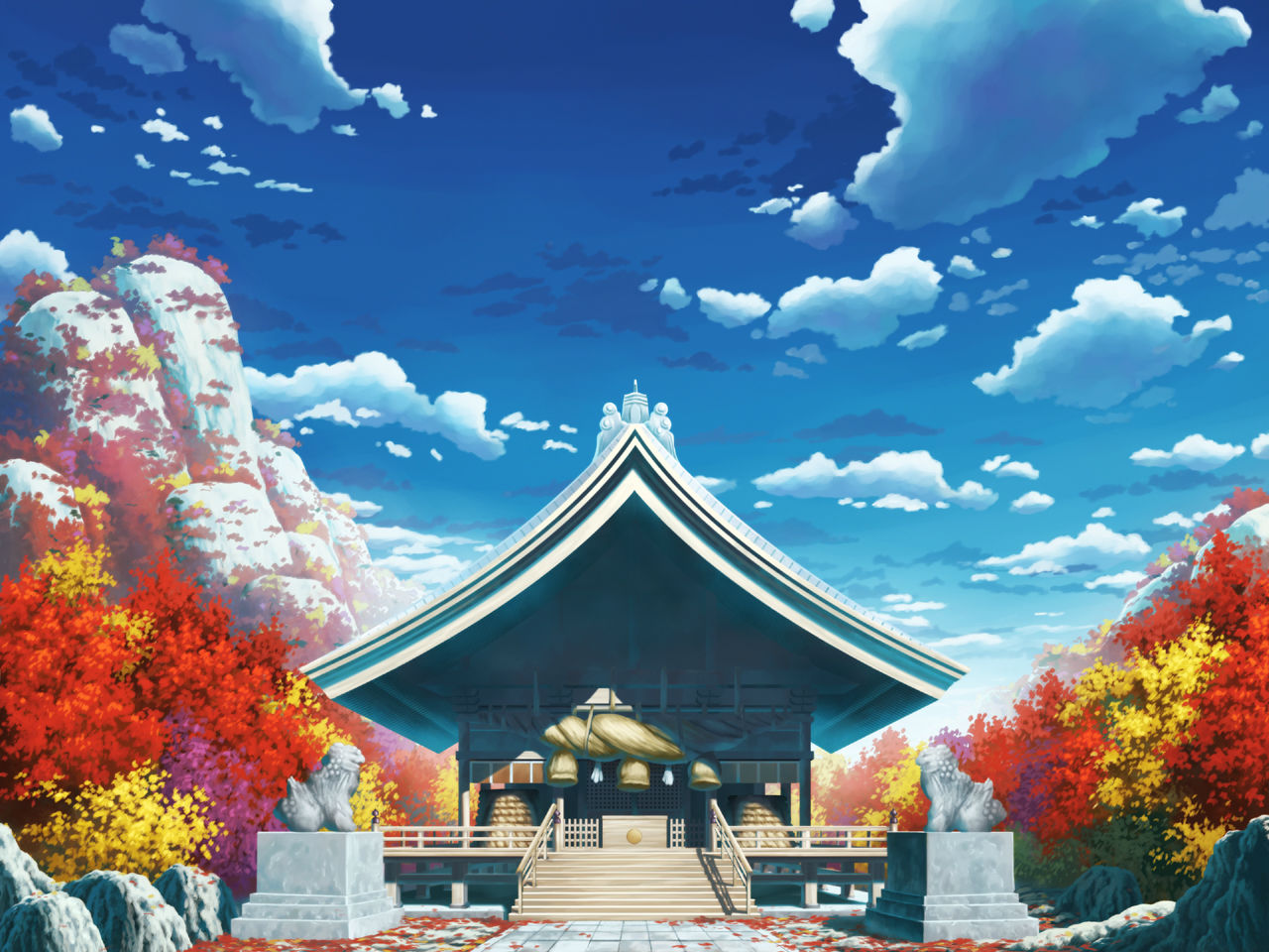 动漫神社背景图片