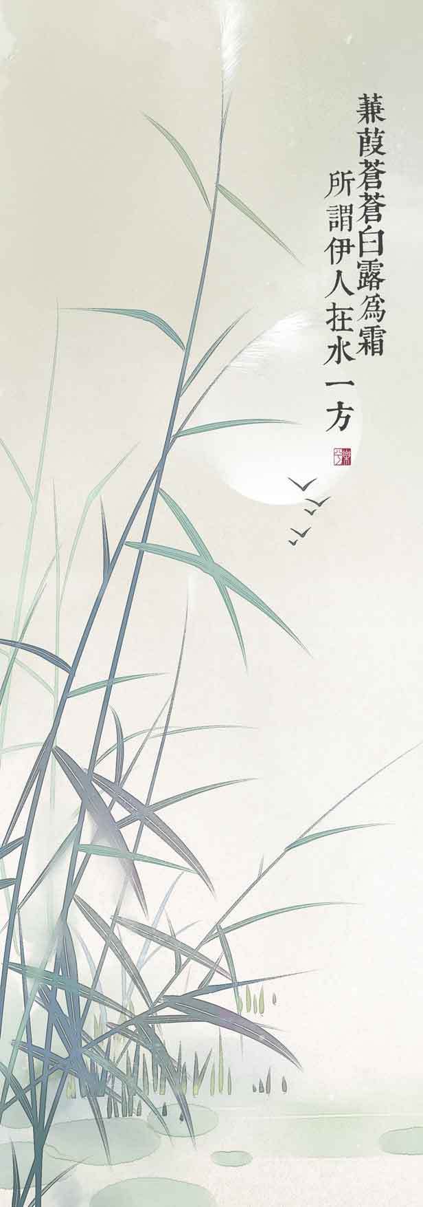 诗经中的植物-乐兮_植物,诗经,蒹葭,桃花_涂鸦王国插画