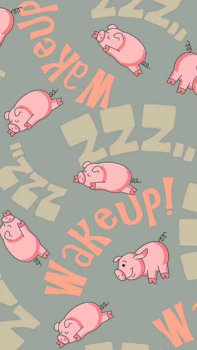 手绘 粉小猪 可爱的卡通猪 手机 壁纸 卡通图片 二次元 平铺 壁纸