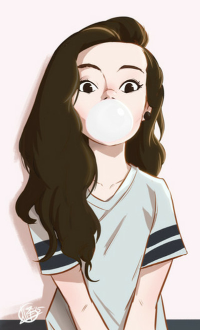 淋雨的棉花糖唯美 意境 插画 女生头像 高清壁纸 卡通壁纸 人物