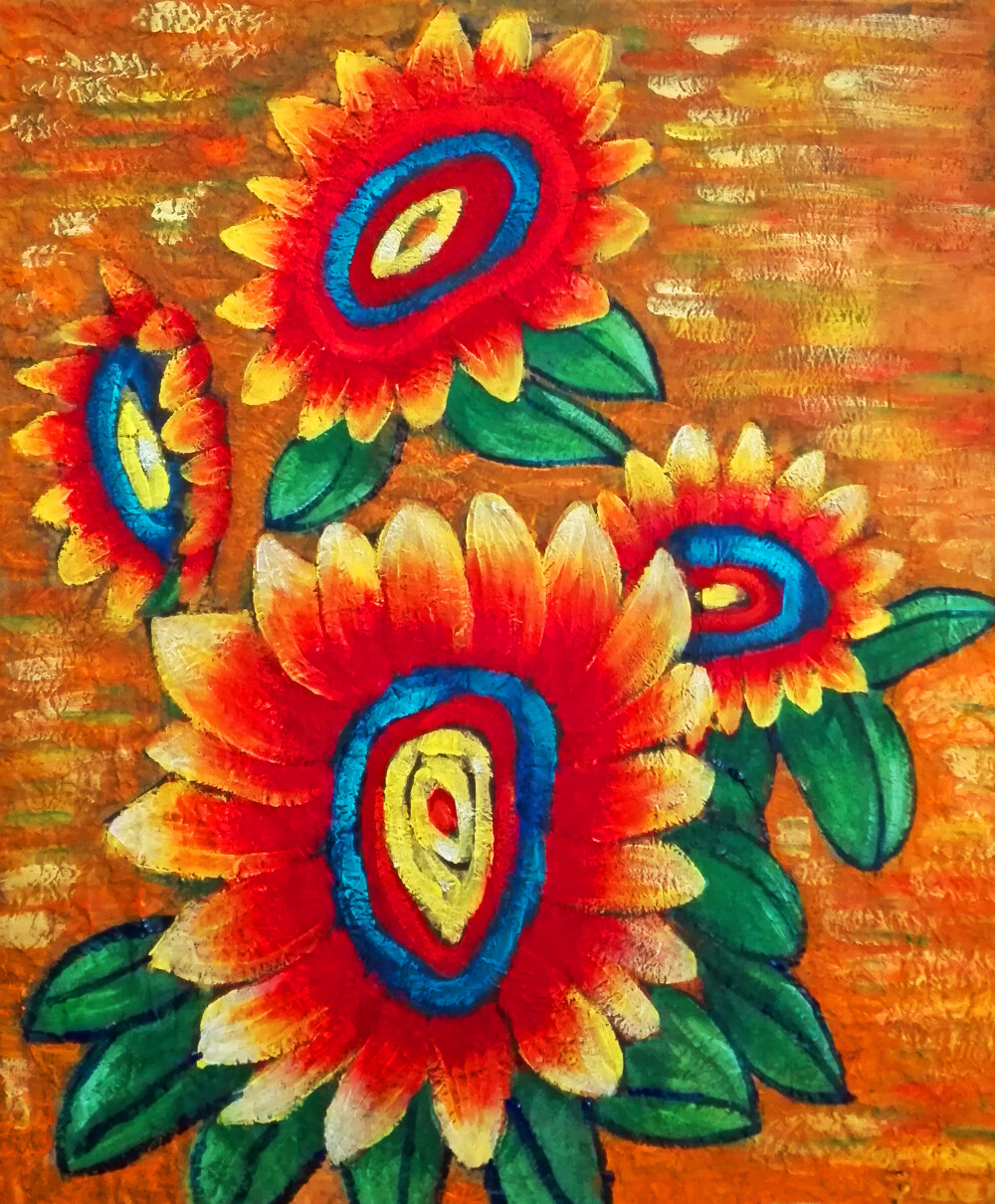 儿童重彩向日葵