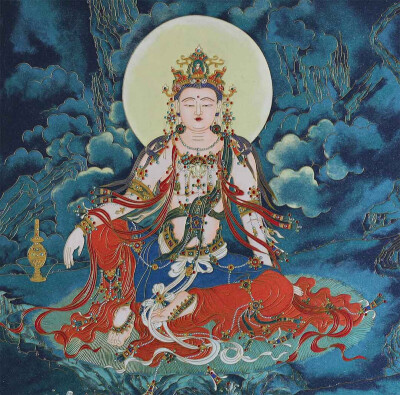 掐丝唐卡《水月观音》