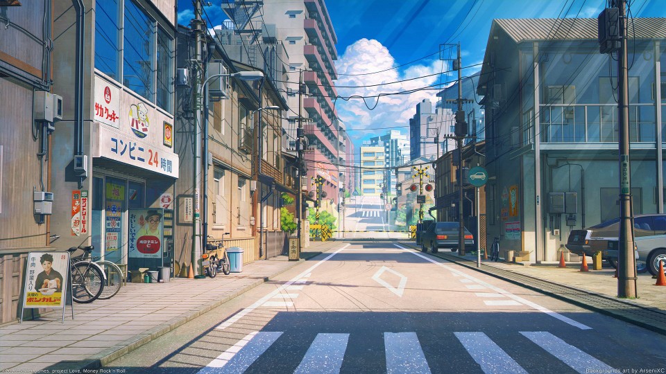 动漫壁纸 优美图片 日本街道