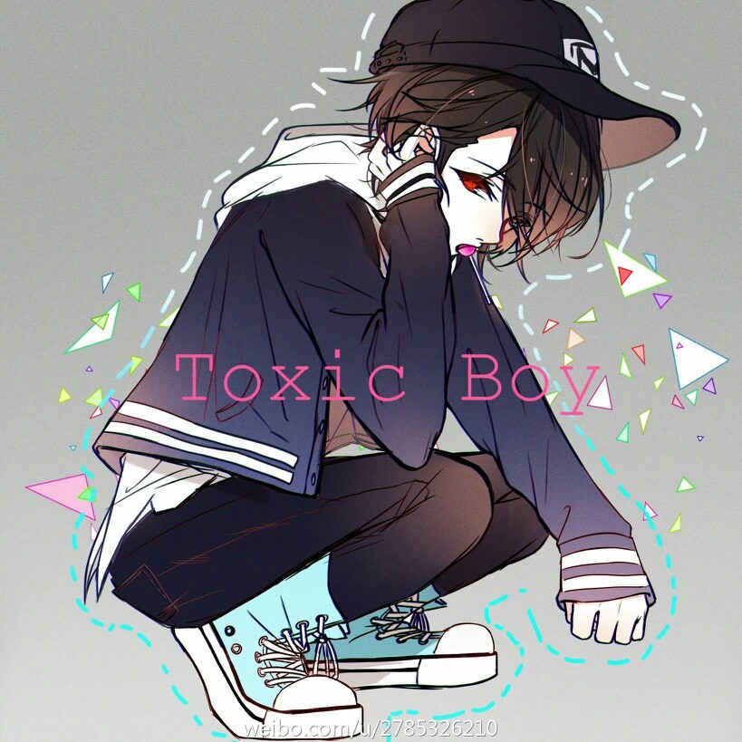 动漫少年头像帽子下蹲棒棒糖撩头发朔间凛月偶像梦幻祭