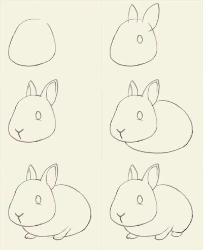 123画兔子的步骤图片