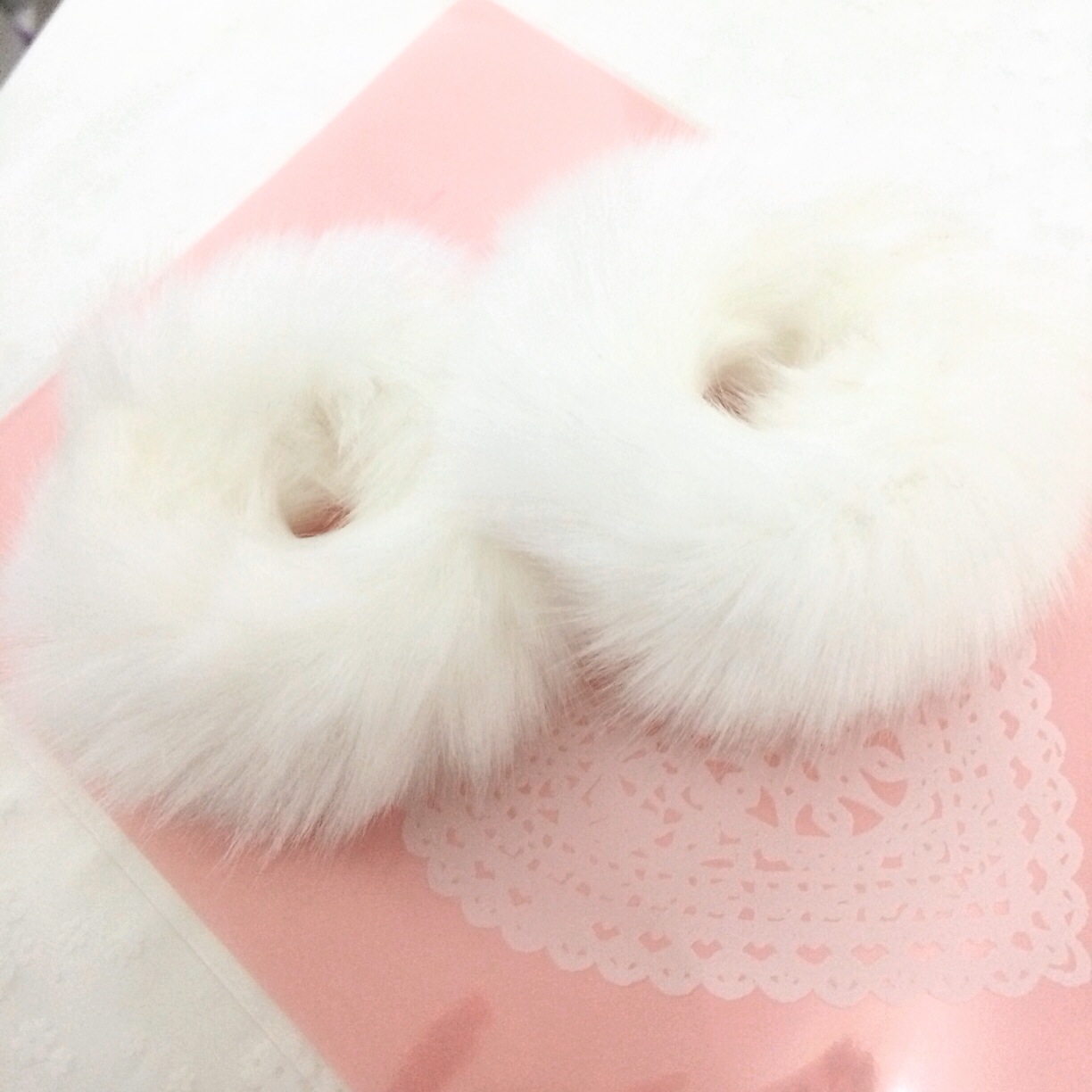 定制{小甜甜}毛绒绒仙女系 兔毛球球毛茸茸发饰发圈 卖萌用