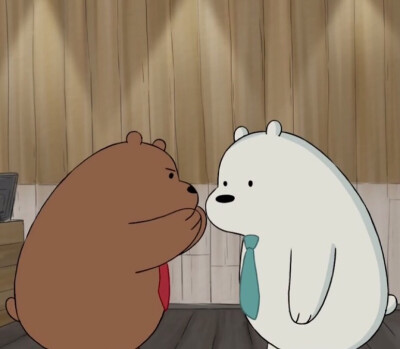 裸熊头像 情侣 左一右图片