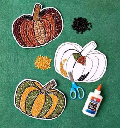 豆子粘贴画.