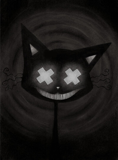 动漫 黑色 猫 神秘 笑面猫