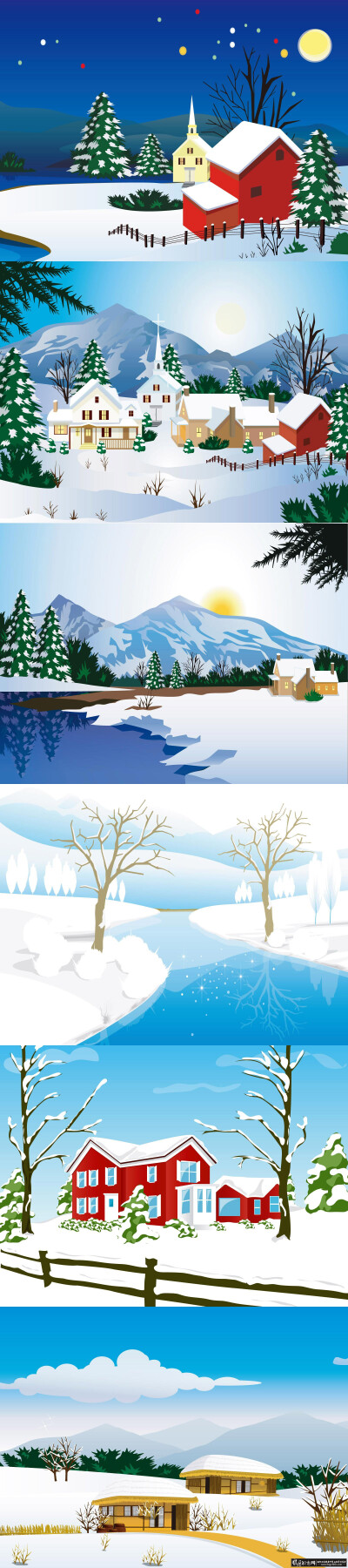 插画/手绘 手绘圣诞冬日雪景欣赏,手绘创意风景画欣赏,手绘创意作品
