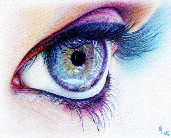 圆珠笔画·眼睛