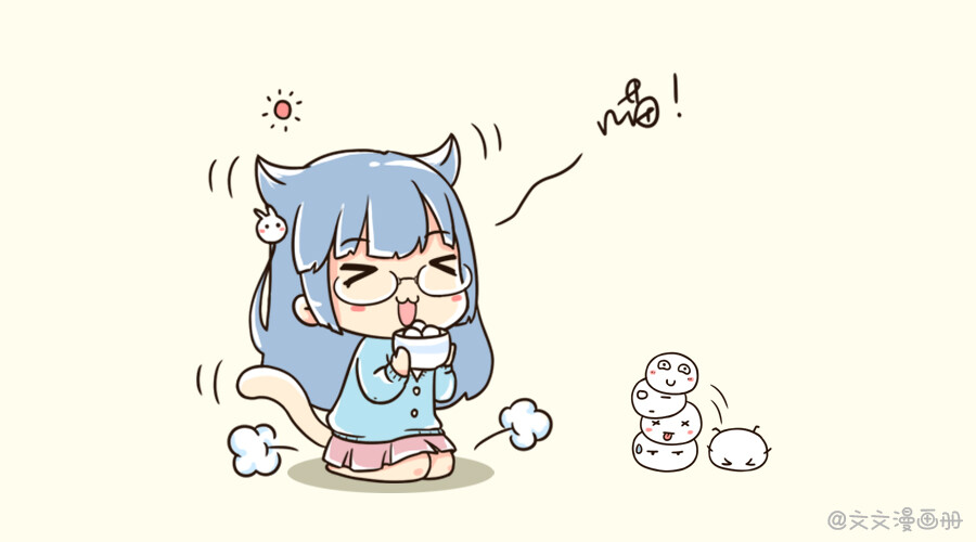 q版简笔画呆萌卡通文文漫画