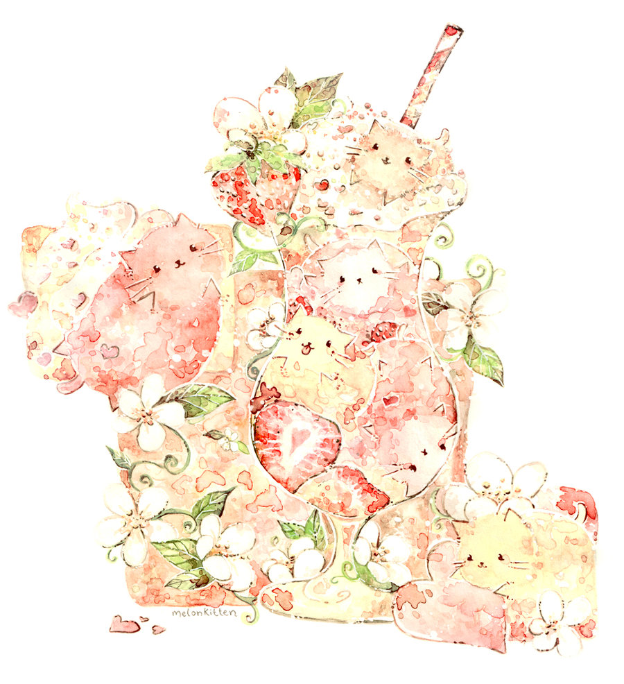 萌萌哒手绘水彩猫,可爱的喵星人