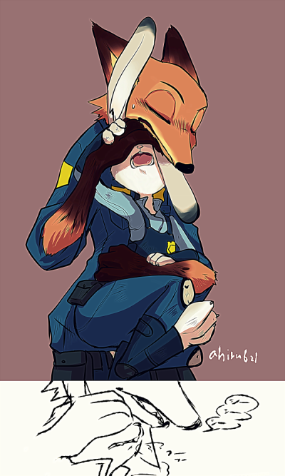 手绘#同人#二次元#动漫电影#狐兔#cp#桌面#芬尼克 #furry#漫画#comic