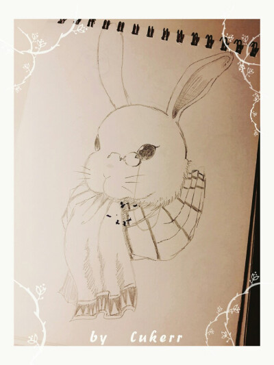 带着怀表的兔子简笔画图片