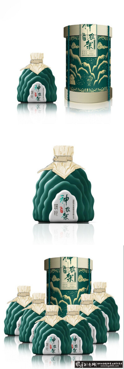 包装设计灵感 神农架绿野仙踪包装设计 墨绿色创意包装瓶 创意墨绿色