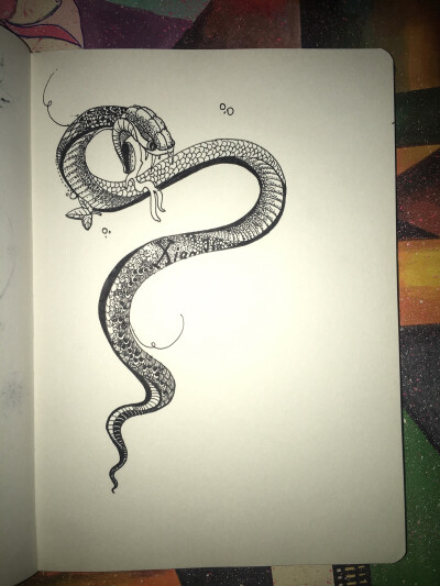 黑白装饰蛇,蛇,线条黑白