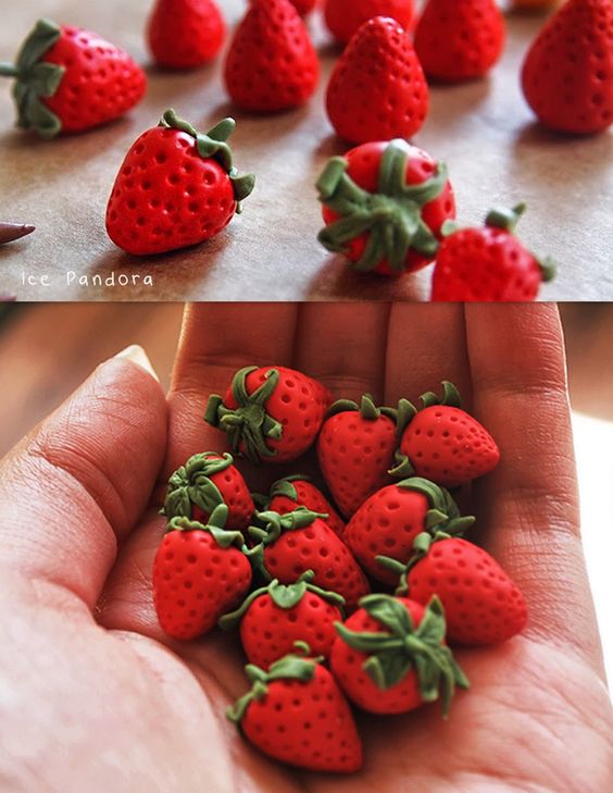 用橡皮泥捏草莓图片