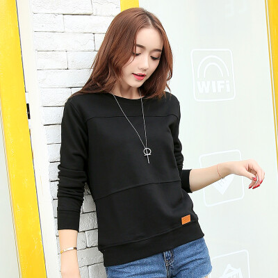 加绒卫衣女秋冬新款女装韩版百搭棒球服圆领原宿套头宽松加厚外套