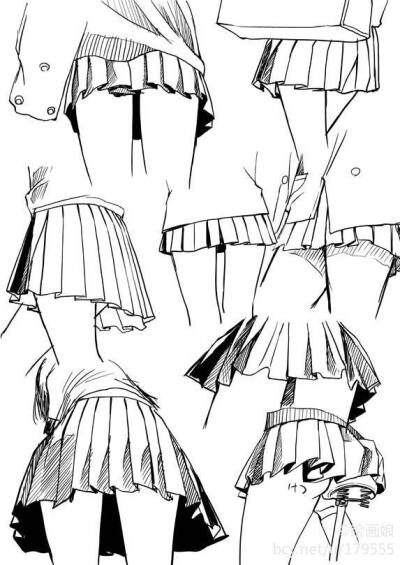 素材 画画 裙子 绅士 大腿