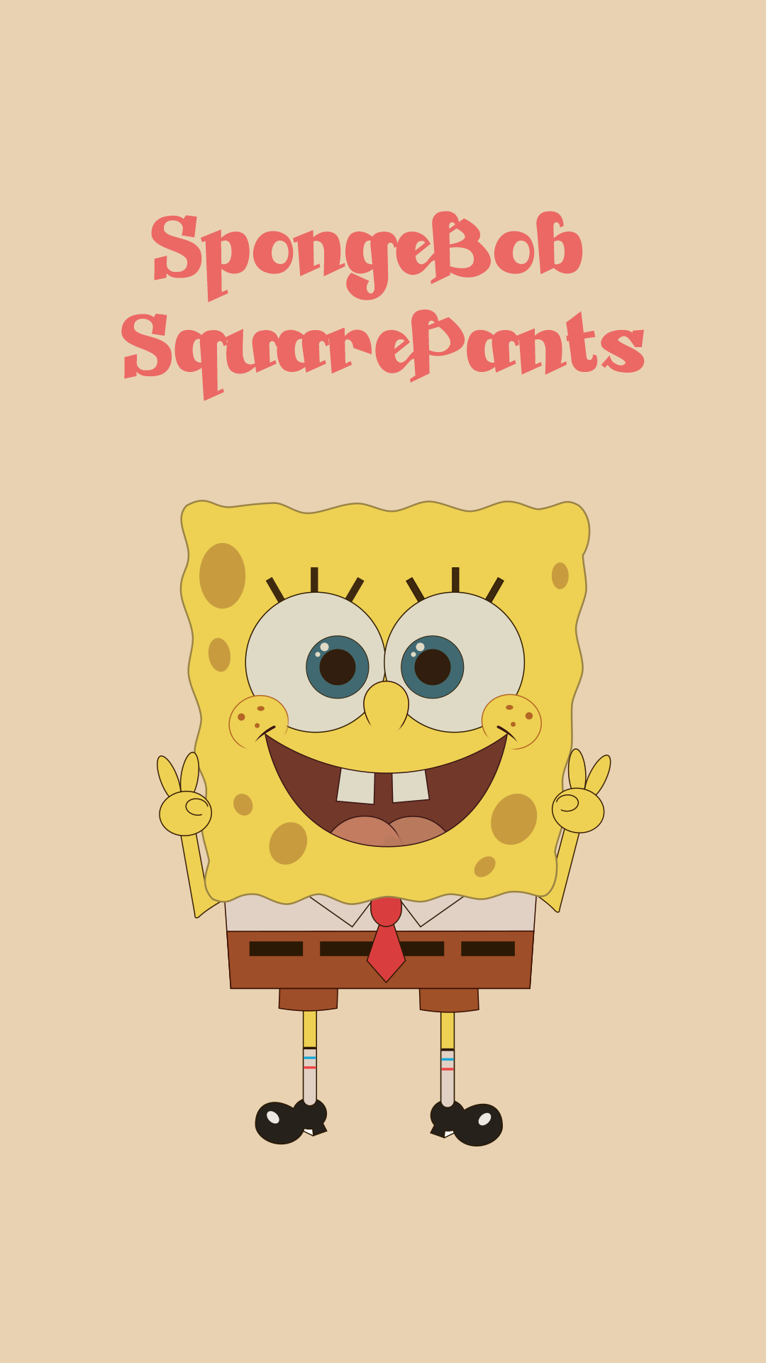 spongebob squarepants 海绵宝宝-手机壁纸-1080*1920-剪刀手