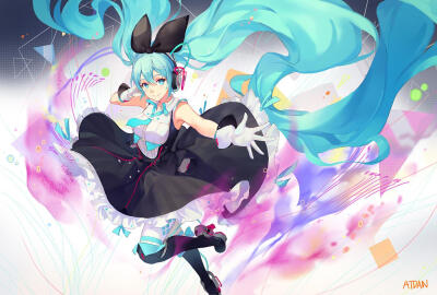 初音未来_小原原原子dan_插画
