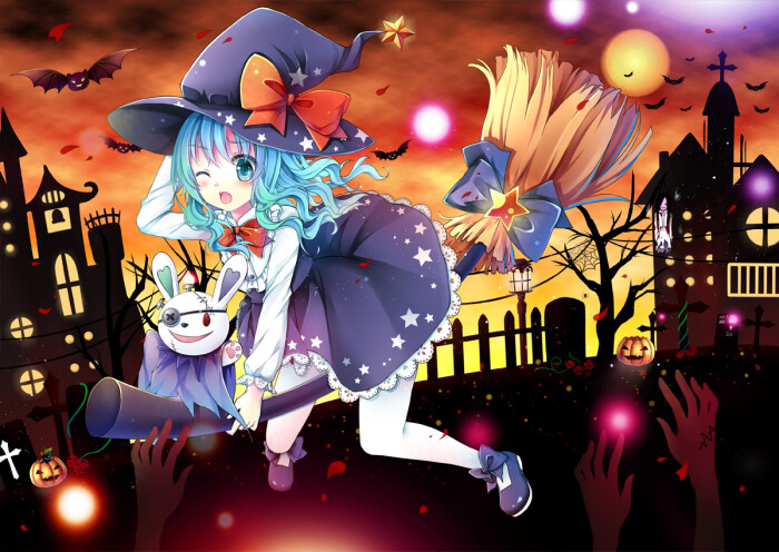 【p站id=57355771】 约会大作战 四系乃 万圣节 魔女 高清壁纸