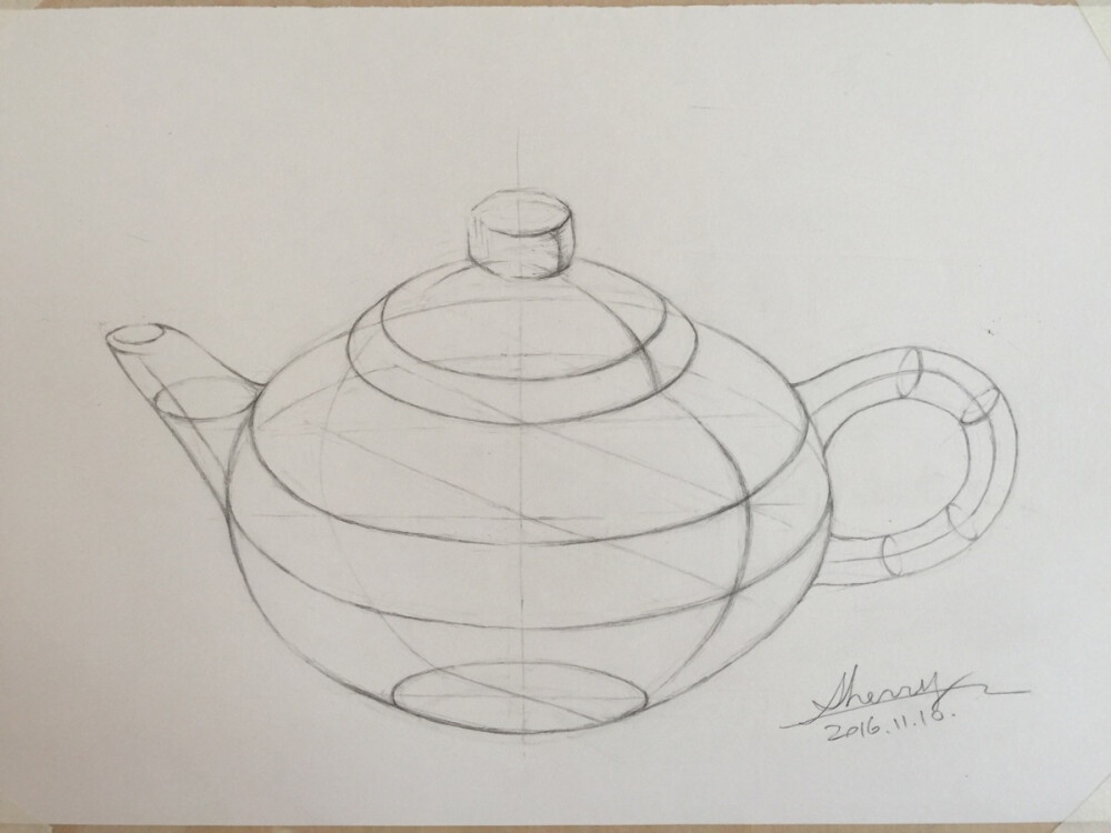 茶壶素描结构图片图片