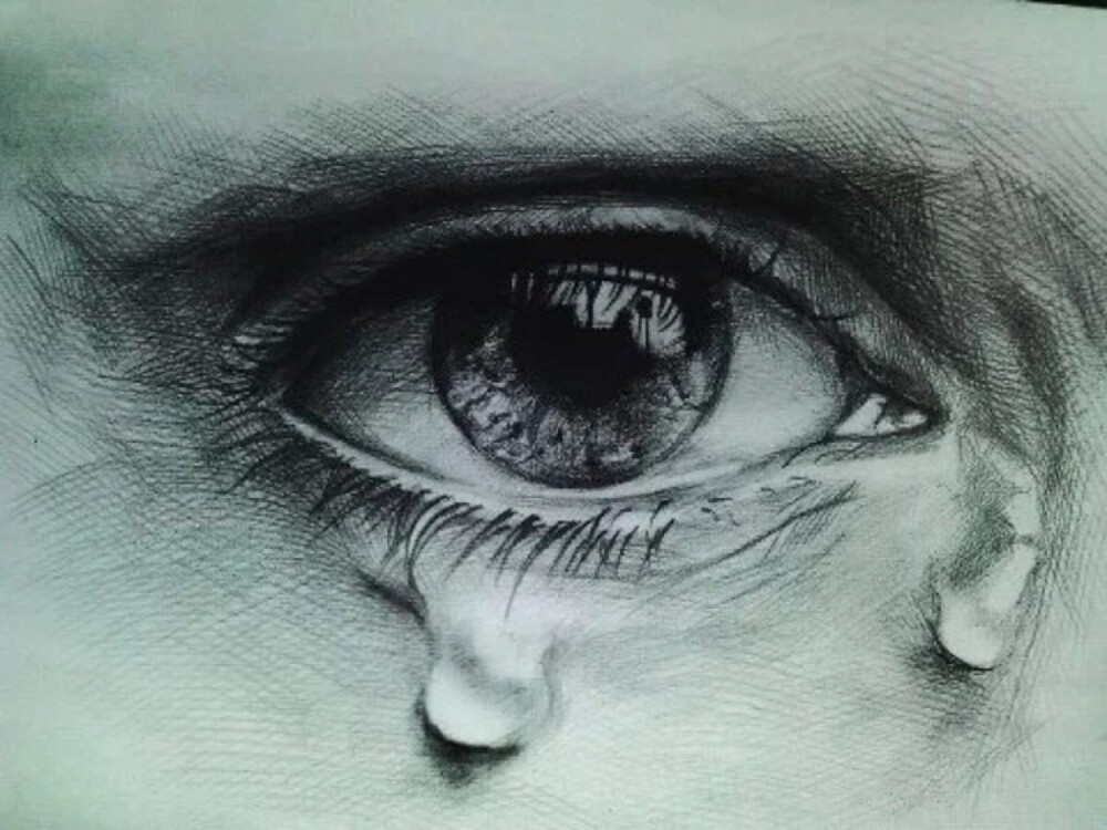 素描流泪的眼睛图片图片