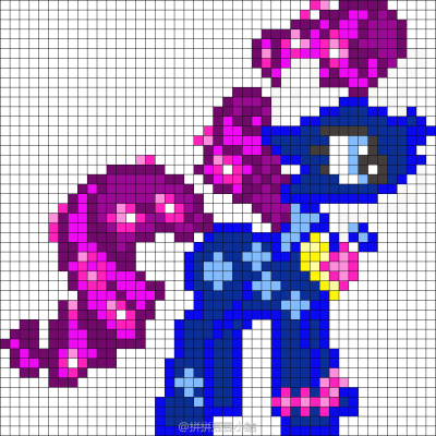 拼拼豆豆 图纸 小马宝莉 -全家福 其他角色 my little pony 拼豆小站