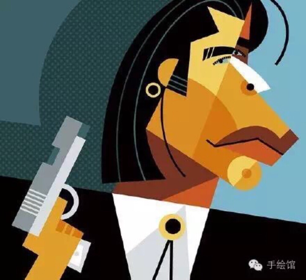抽象表现形式人物插画
