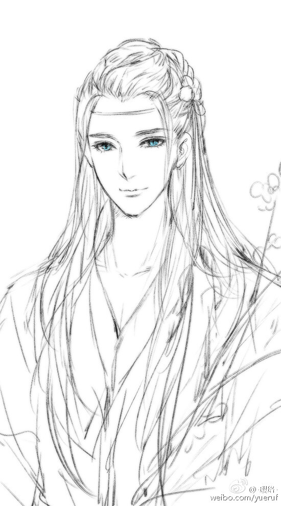 古风美男线稿绘师璎珞