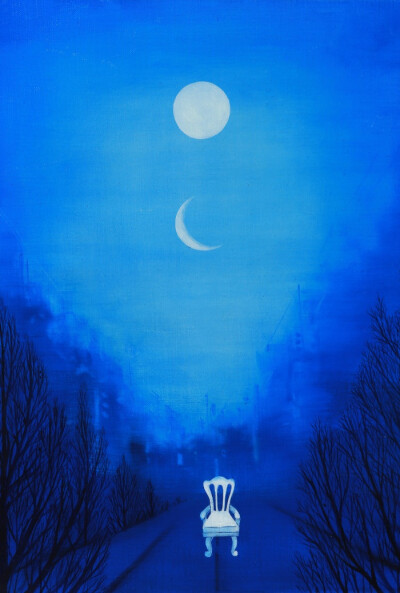 蓝色 唯美 意境 插画mi hye choi