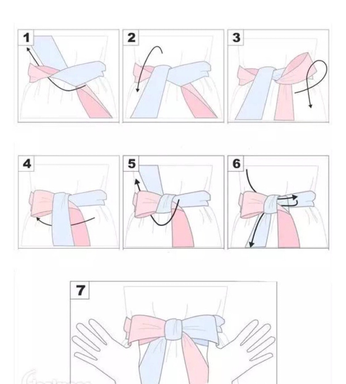腰带蝴蝶结的系法图解图片