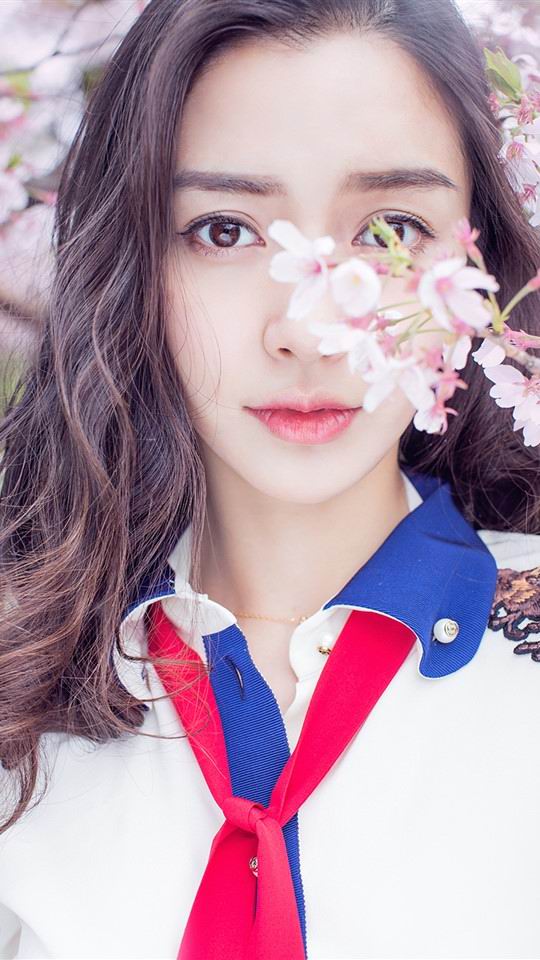 angelababy唯美樱花写真手机壁纸