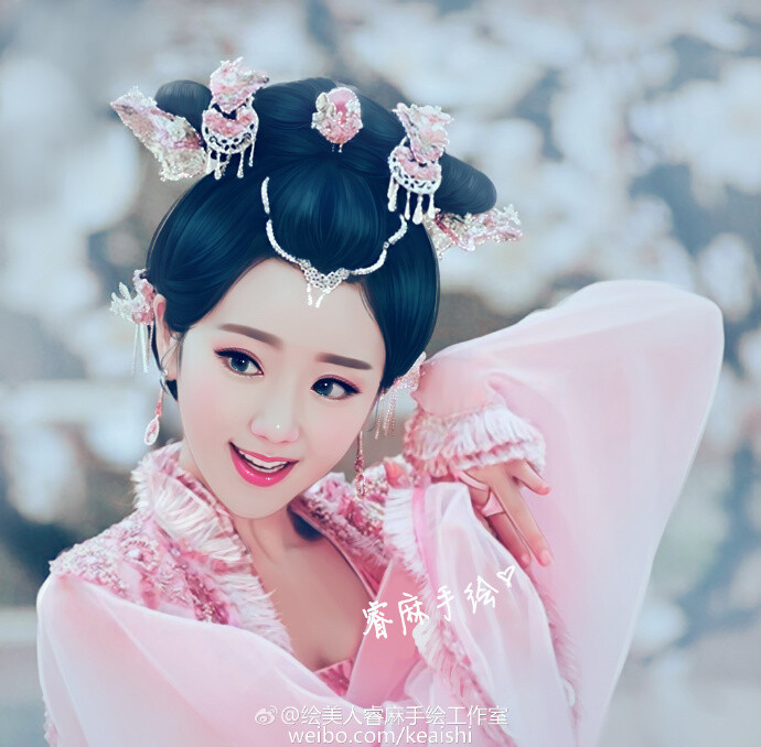 微博:绘美人睿麻手绘工作室