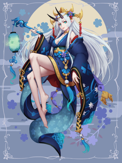 阴阳师 青行灯 画师:mool月光 本作品pixiv id= 59369354