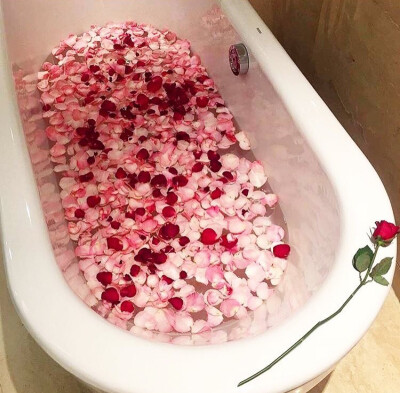 玫瑰花瓣浴
