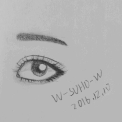 手绘 眼睛 铅笔画 素描 by w-suho-w
