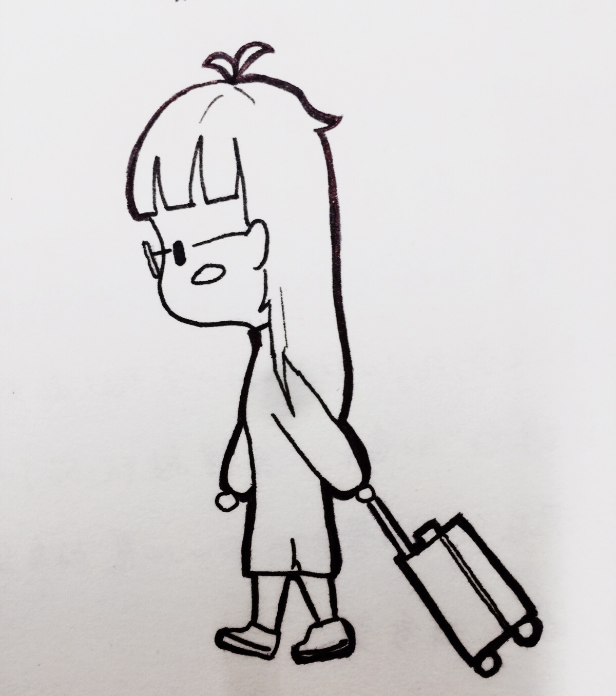 手绘 线条 插画 行李 q版 【小时候想旅游可惜没钱,工作的时候想旅游